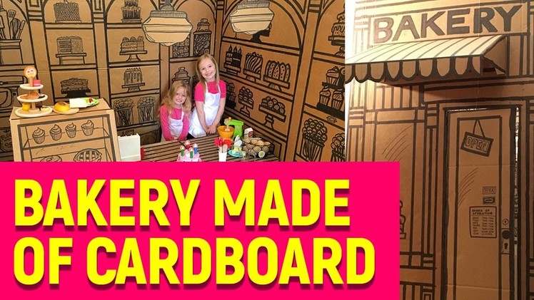 Building And Drawing A Huge Cardboard Box Bakery For Kids (DIY and time-lapse)