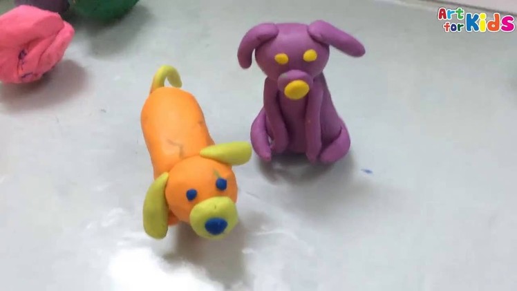 Clay art for kids | How to make a dog for kids | Clay animals | Art for kids