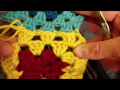 Crocheting Granny Squares - Changing Colors & Join As You Go Method