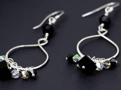 Crystal Bead and Silver Chandelier Earrings