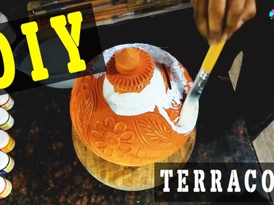 DIY clay pot painting 2017 - Terracota Paint Art by Bring Me Art
