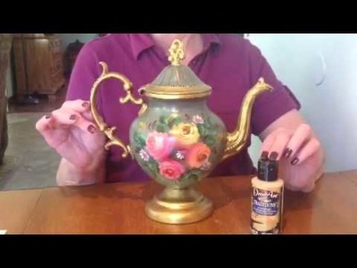 DIY - Decorate Old Silver Teapots with Gold Acrylic Paint