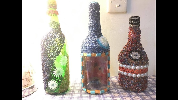 DIY Decorating Bottle With Beads