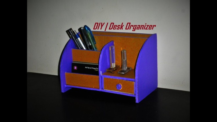 DIY | Desk Organizer. Made with Cardboard | Room Decor Idea |
