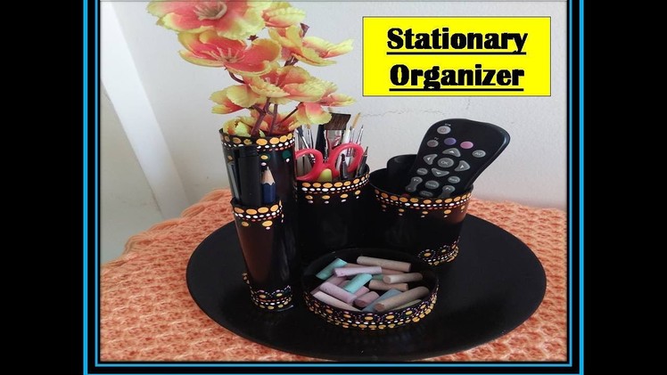 DIY - Desk.stationary organizer out of  PVC pipes. .very easy to make.