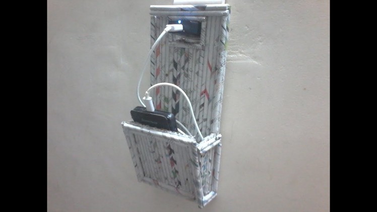 DIY: How to make mobile phone holder using news paper rolls - news paper crafts - useful craft