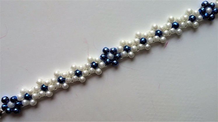 DIY Jewelry for summer. Beaded flowers bracelet -easy pattern