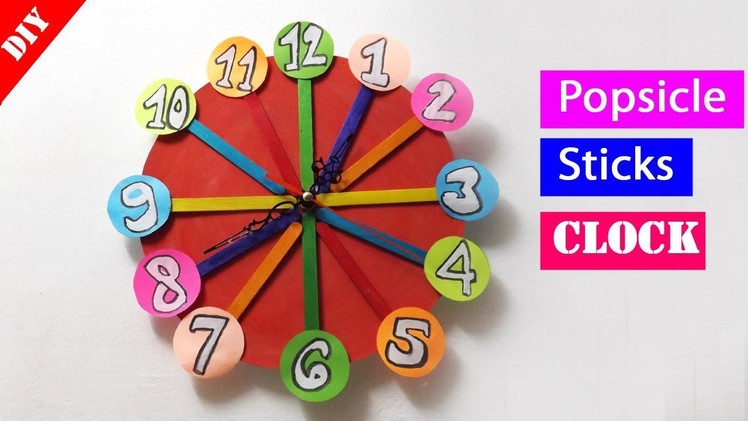 DIY Popsicle Stick Clock | Easy Crafts Ideas