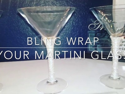 DIY: Rhinestone Wrap Martini Glasses