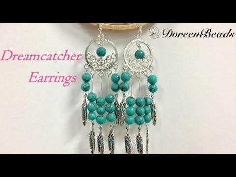 DoreenBeads Jewelry Making Tutorial - How to Make Gorgeous DreamCatcher Earrings.