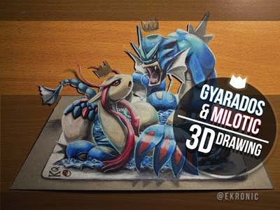 Drawing Milotic & Gyarados | Pokemon 3D Traditional Prismacolor Copic Art