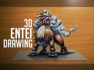 Drawing Pokemon |  3D Perspective Entei