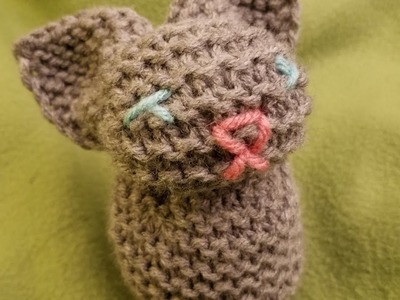 Easy Knitted Bunny (out of a square!)