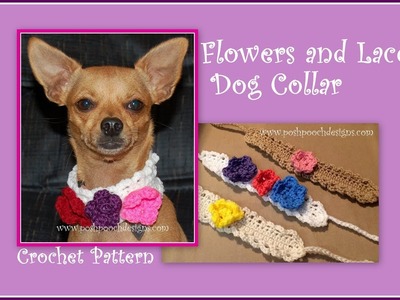 Flowers and Lace Dog Collar Crochet Pattern