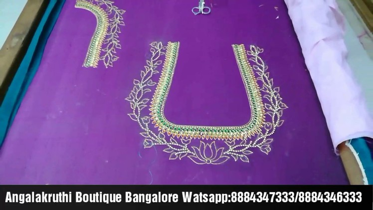 Hand Embroidery Blouse designs by Angalakruthi boutique Bangalore