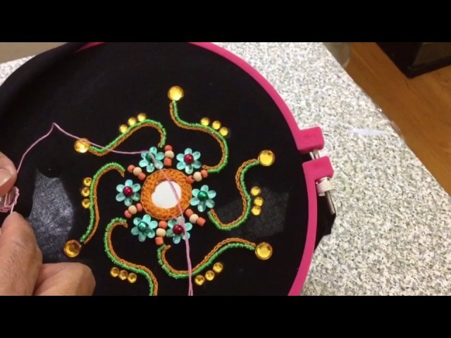Hand Embroidery easy stitch how to make Mirror stitch