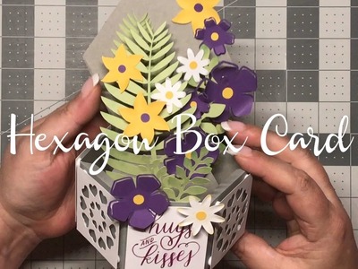 Hexagon Floral Box Card - Free SVG File