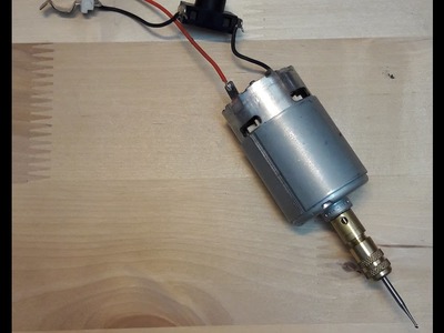 Home made DIY router engraver from Makita DC motor with Hitachi battery