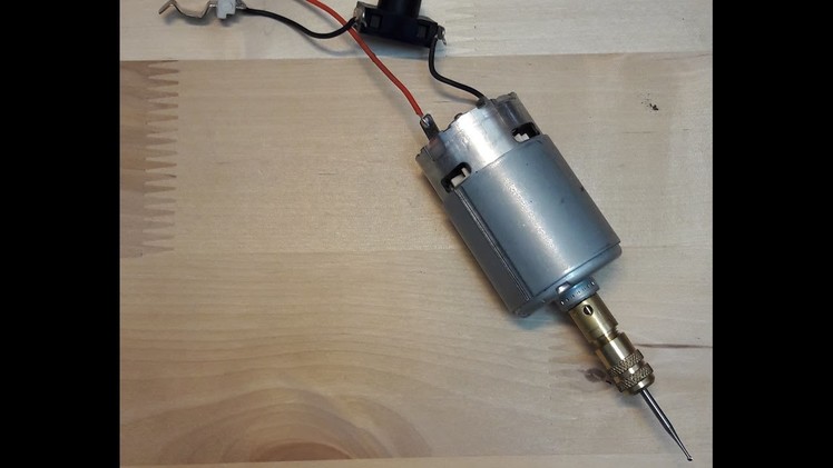Home made DIY router engraver from Makita DC motor with Hitachi battery