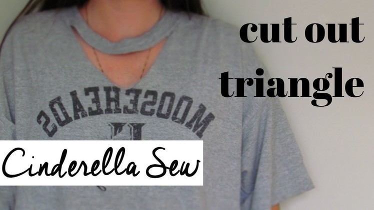 How to cut triangle out of front of tshirt - T-shirt keyhole choker tutorial - Easy DIY triangle cut