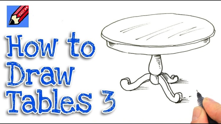How to Draw a Round Dining Table Real Easy - Step by Step #3