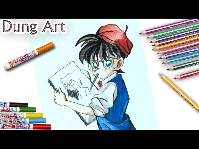 How to draw Conan Shinichi kudo | Drawing so cute 2017