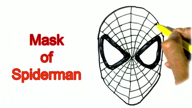 How to draw Spiderman's Mask- in easy steps for children. beginners