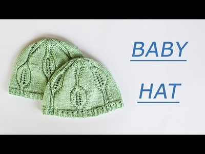 How to knitting baby hat Leafy Baby hat pattern WWWIKA Crochet