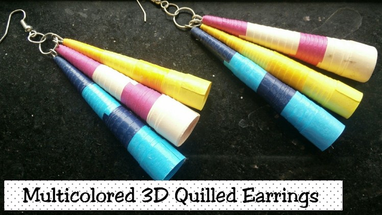 How to make 3d Quilling Multicolor Earrings.????| Paper Quilling Earrings