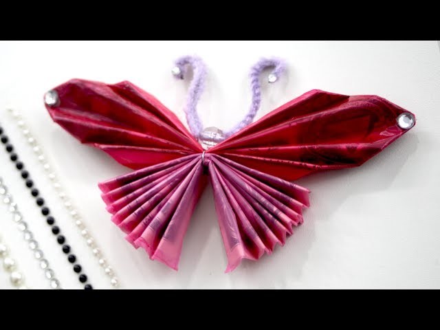 How to Make a Money Butterfly - Colored Dollar Bill Origami DIY