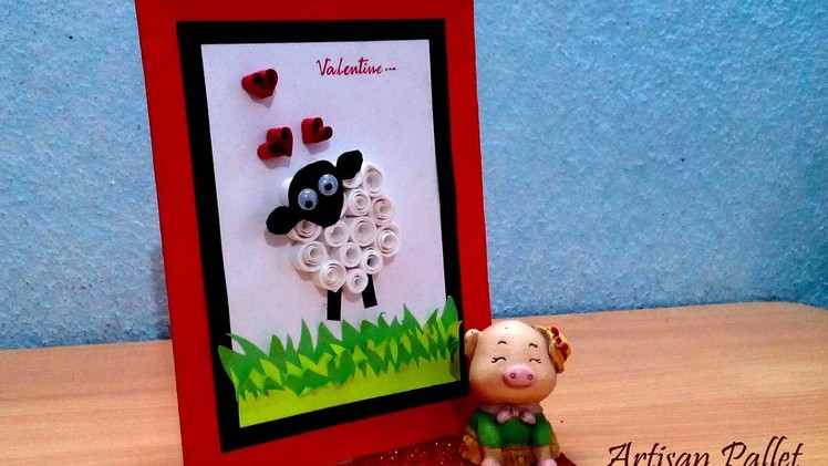 How to make an easy Valentine's Day Card  Paper Quilling Greeting Card