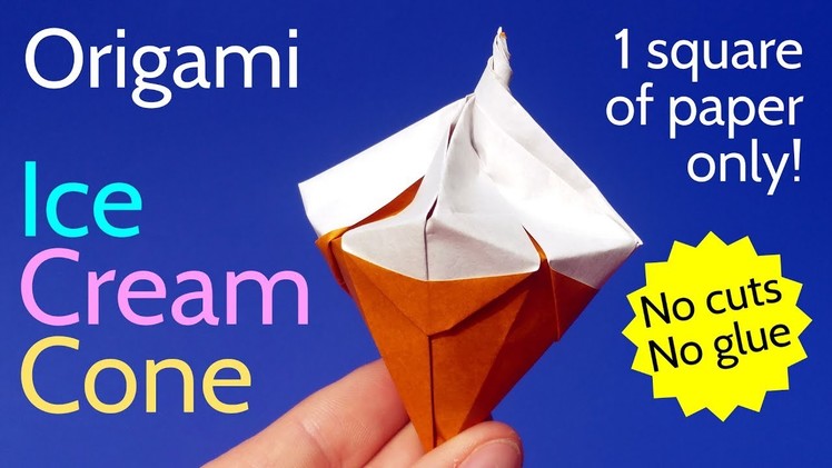 How to make an Origami Ice Cream Cone ???? Easy DIY Tutorial