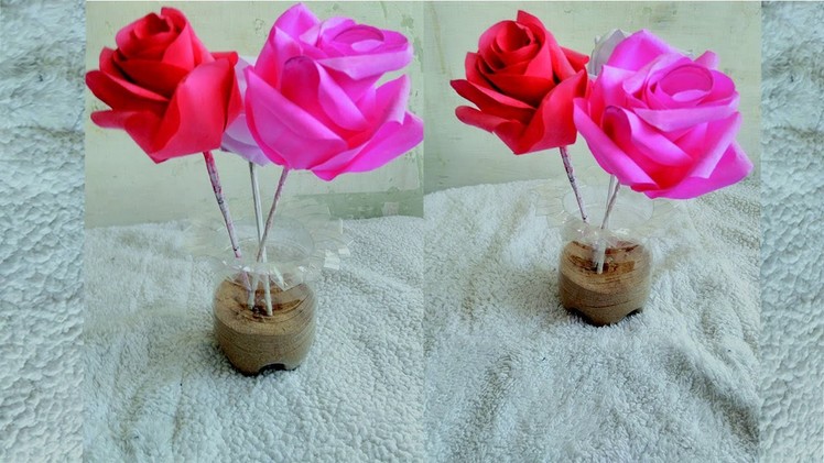 How to make Beautiful flower vase from waste plastic bottle || Plastic Bottle Crafts