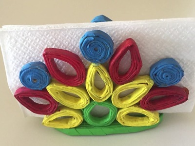 How to make `Newspaper Napkin Holder`-  DIY - Cómo hacer un servilletero de papel.