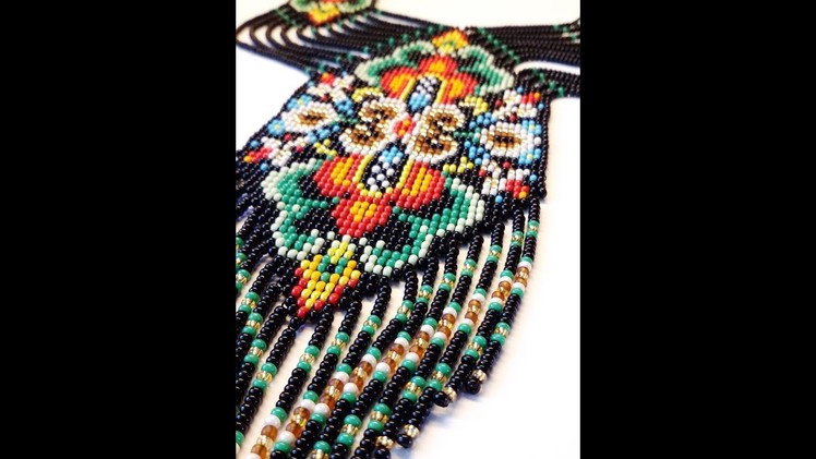 Native american beaded necklaces and Earrings, mexican necklace, loom necklace
