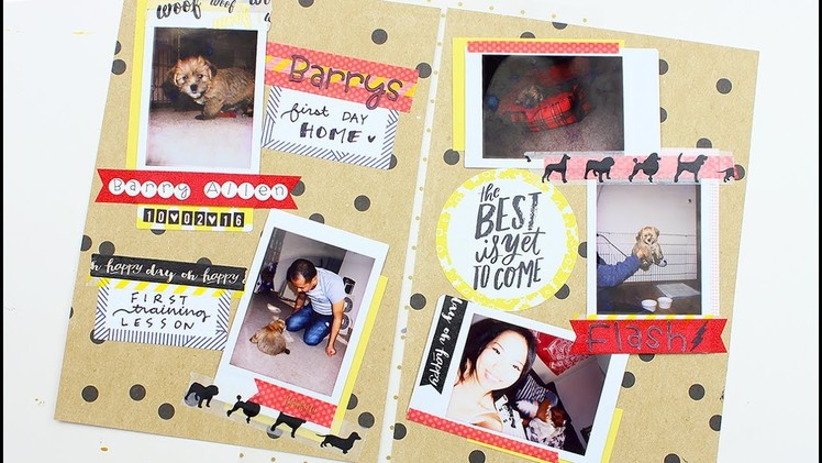Polaroid Scrapbook Fujifilm Instax | Puppy's First Day Home!