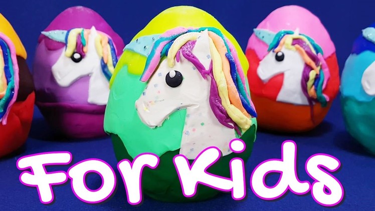 Rainbow Unicorns Schleich ???? Play Doh Pony Surprise Eggs - top best video for kids