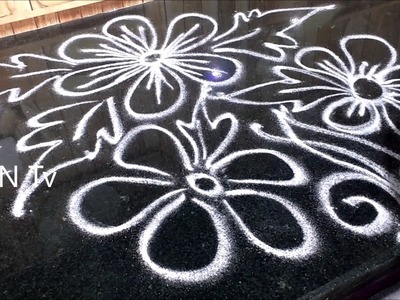 Rangoli designs without dots easy | rangoli designs | kolam designs | easy free hand rangoli designs