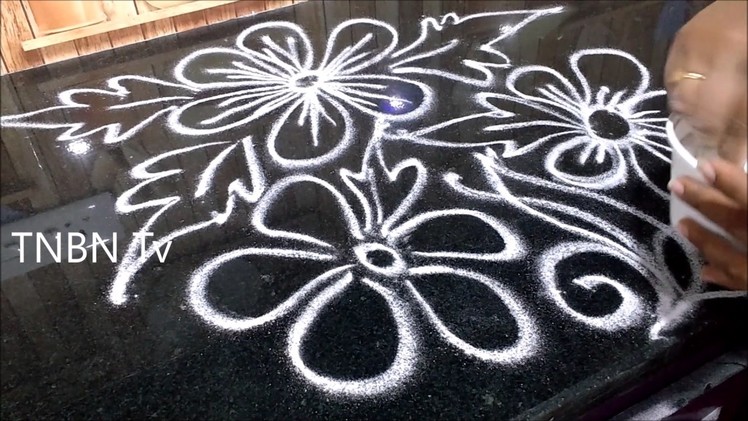 Rangoli designs without dots easy | rangoli designs | kolam designs | easy free hand rangoli designs