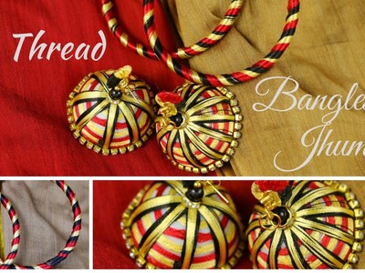 Silk Thread Jhumka & Bangle Set Matching Saree || Designer Earrings || Easy to Make
