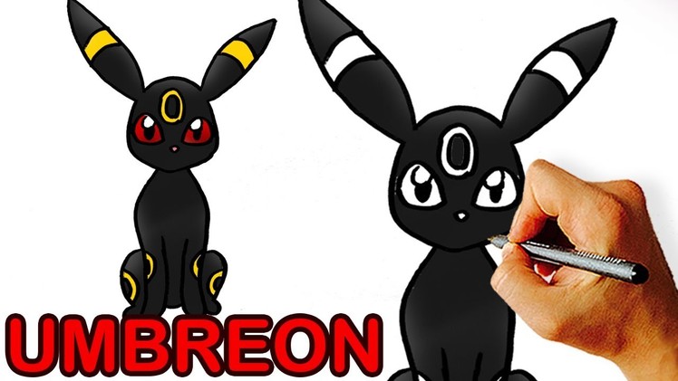 Very Easy! How to Draw UMBREON from POKEMON for Kids.