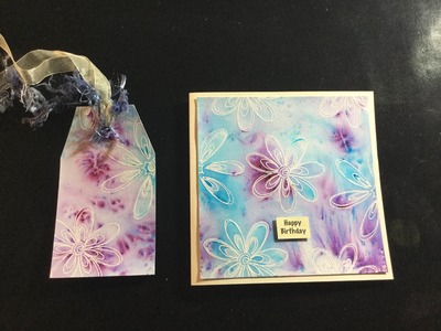 Watercolour Card and Tag - 4 ways (Brusho, Shimmer Paints, Brush Pens and Palette Watercolour)