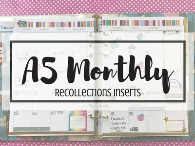 A5 Monthly PWM. Recollections A5 Planner