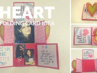 Card making ideas | heart folding card | valentines day card idea