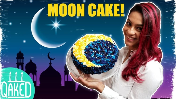 Crescent Moon Cake | Multicoloured Buttercream Rosettes | Eid.Ramadan Party Ideas | DIY & How to
