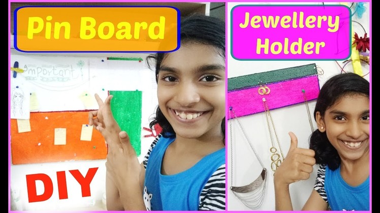 DIY | Easy and Cheap Pin Board | Necklace Holder with easily available and less materials.