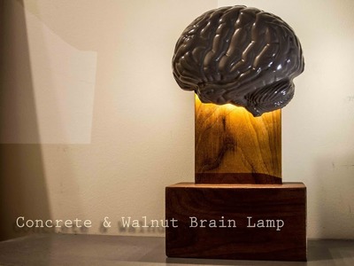 DIY GFRC Concrete & Walnut LED Brain Lamp