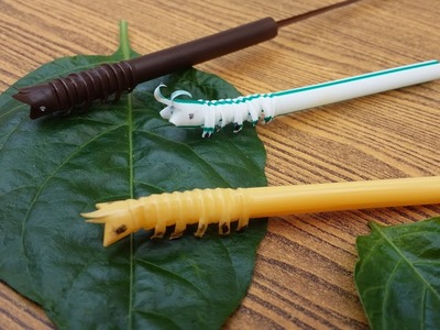 DIY How to make straw moveable caterpillar