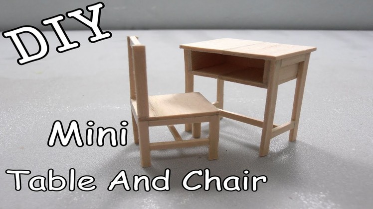 DIY Mini Classroom Table and Chair #17 (Popsicle Stick)