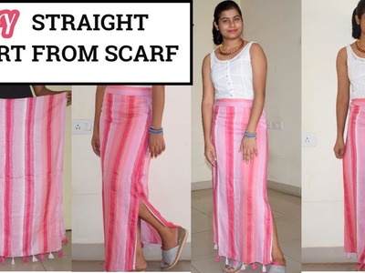 DIY : Recycle Old Scarf into Straight Long Skirt